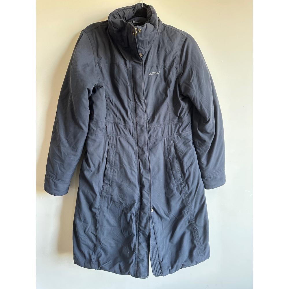 Marmot Montreal Down Coat Womens Small Black 650 Fill Puffer Parka Jacket